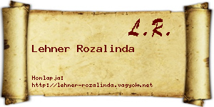 Lehner Rozalinda névjegykártya